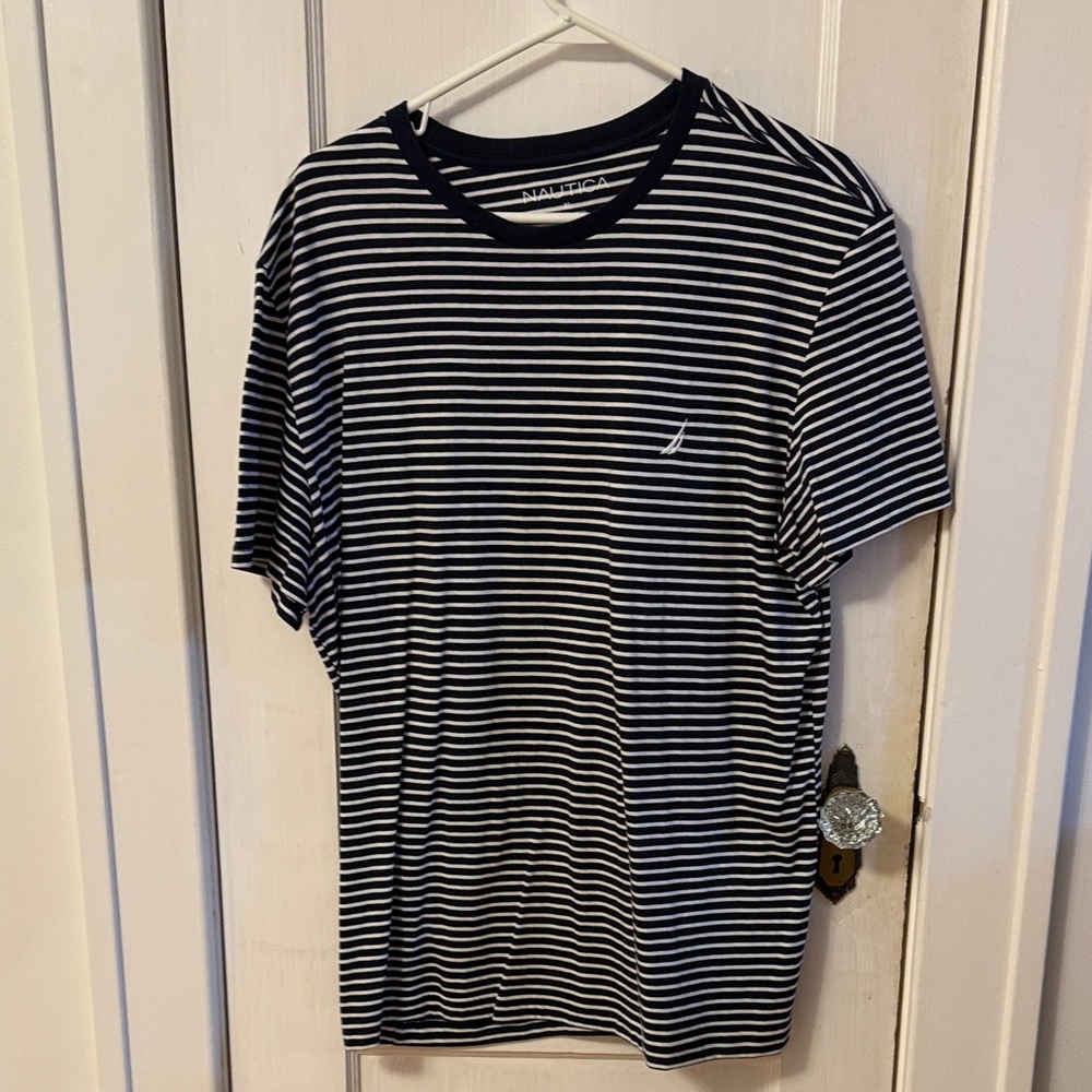 Nautica Striped Short Sleeve LOT (4) - Green, Navy, Rust, Forest - Picture 6 of 10